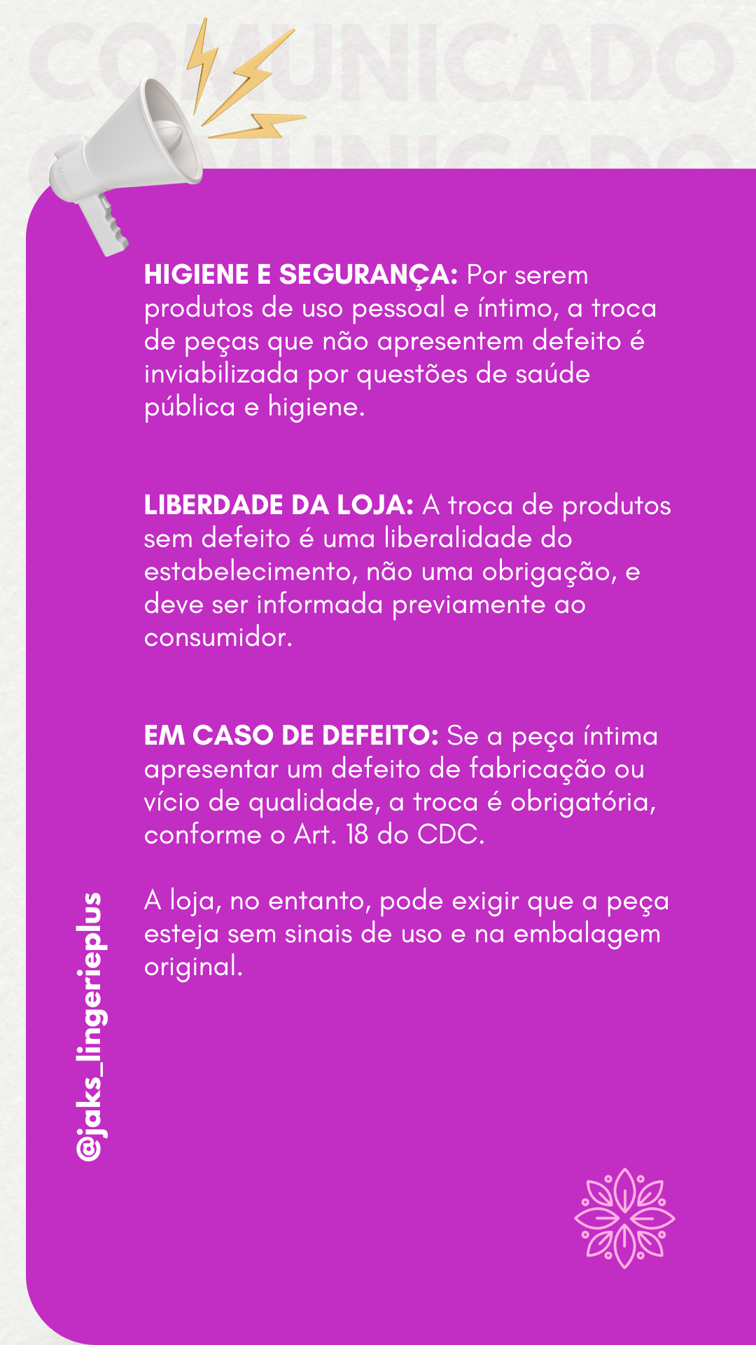 Trocas e devoluções regras Jaks 2