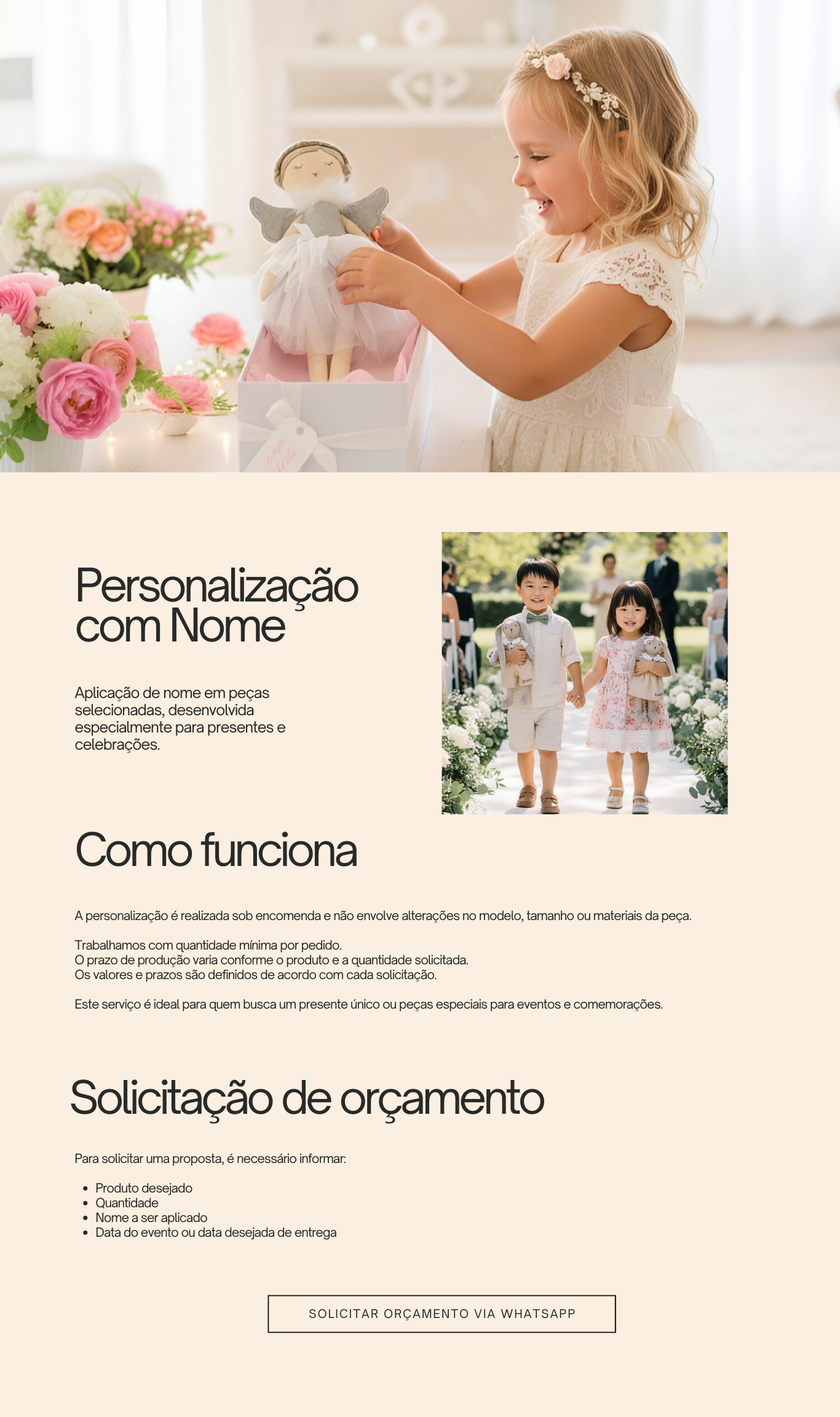 Solicitar orçamento via WhatsApp