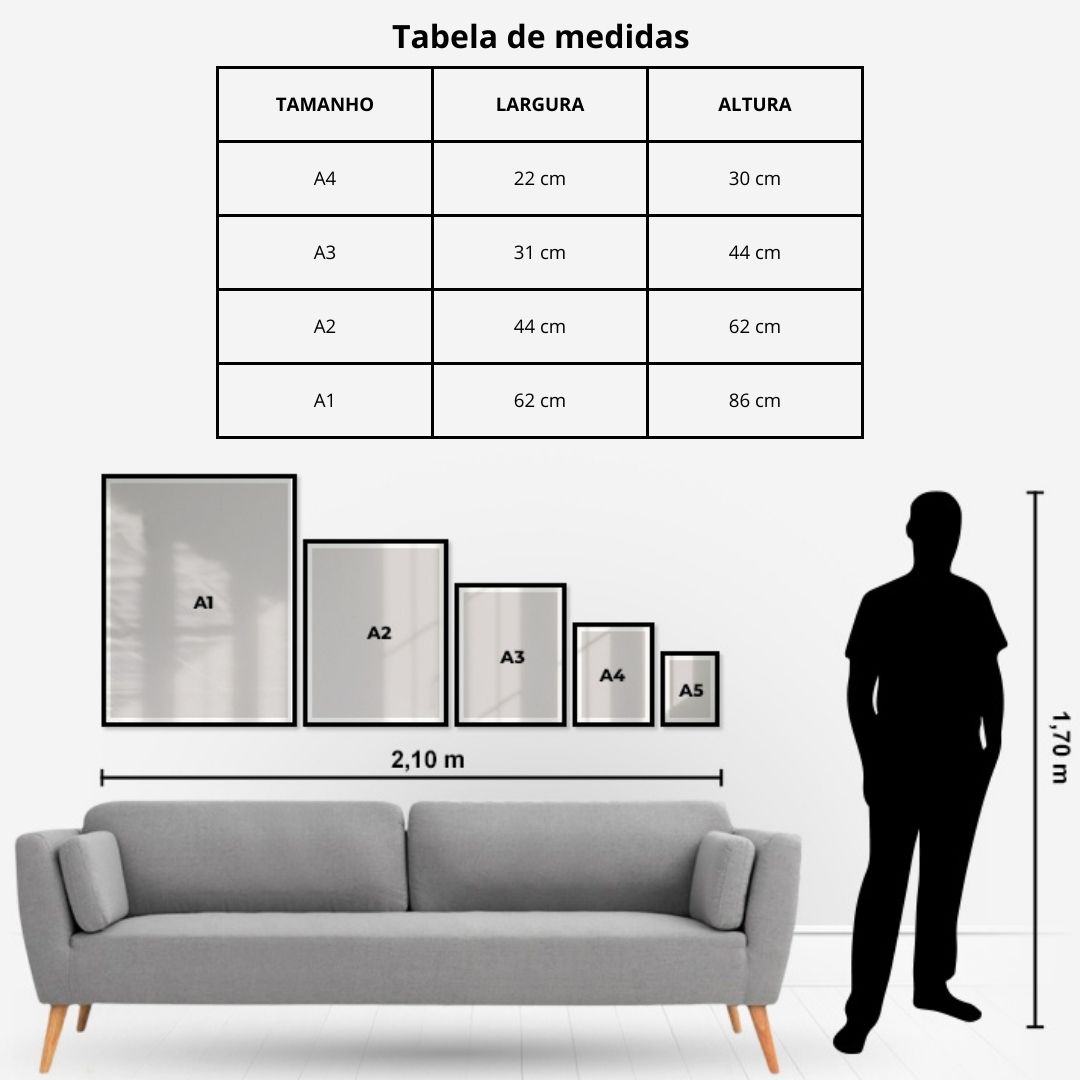 Guia de tamanhos de quadros decorativos