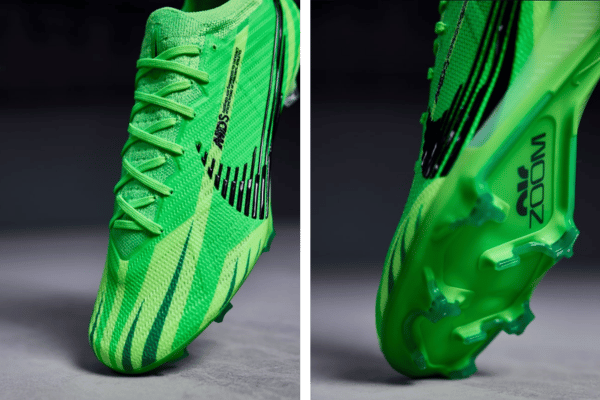 Chuteira Nike Zoom Mercurial Vapor 15 Dream Speed 008 Verde, Azul e Preta - Desperte seu potencial no campo com a tecnologia Zoom Air e o design inspirado em CR7.