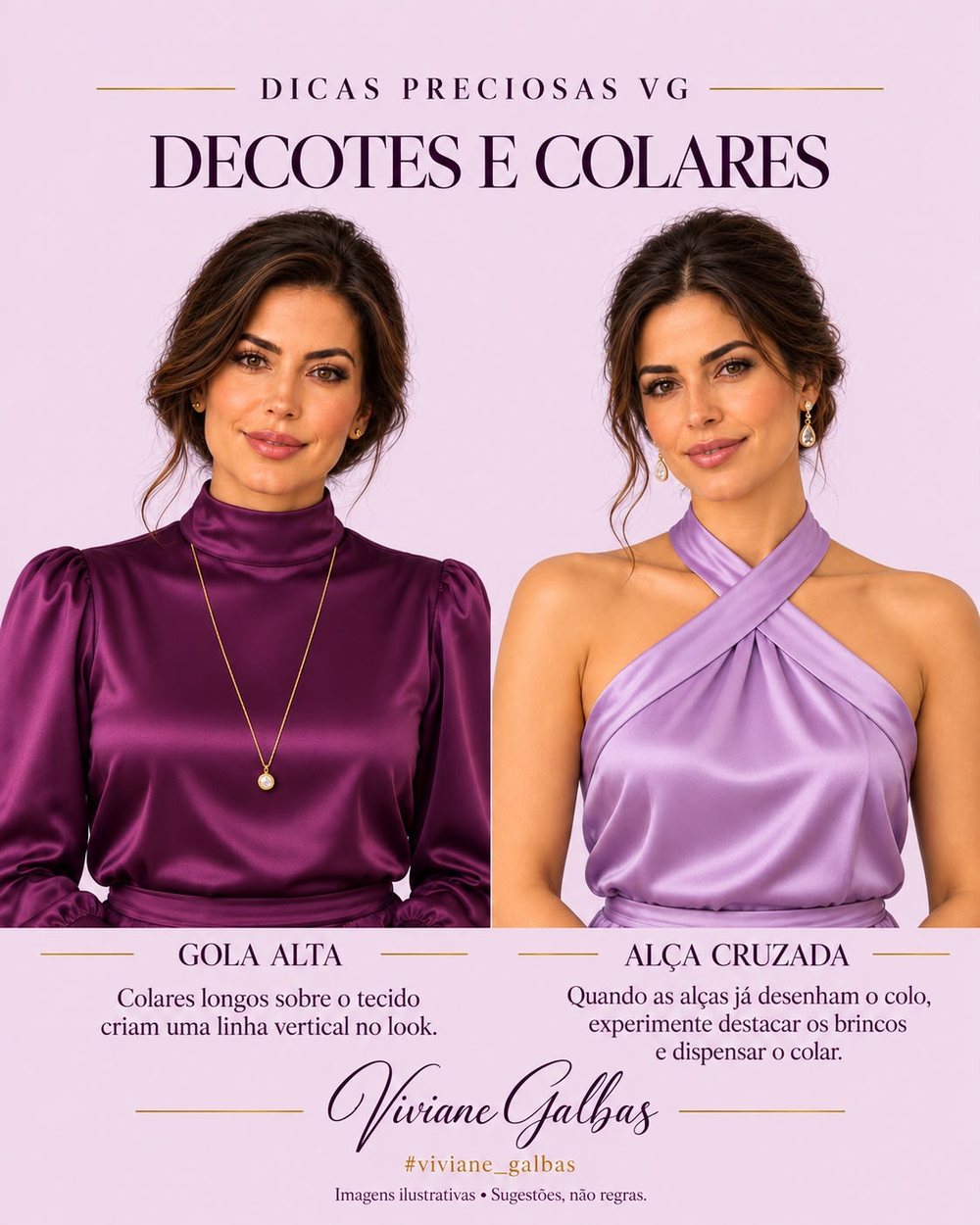 Colar para gola alta e alça cruzada