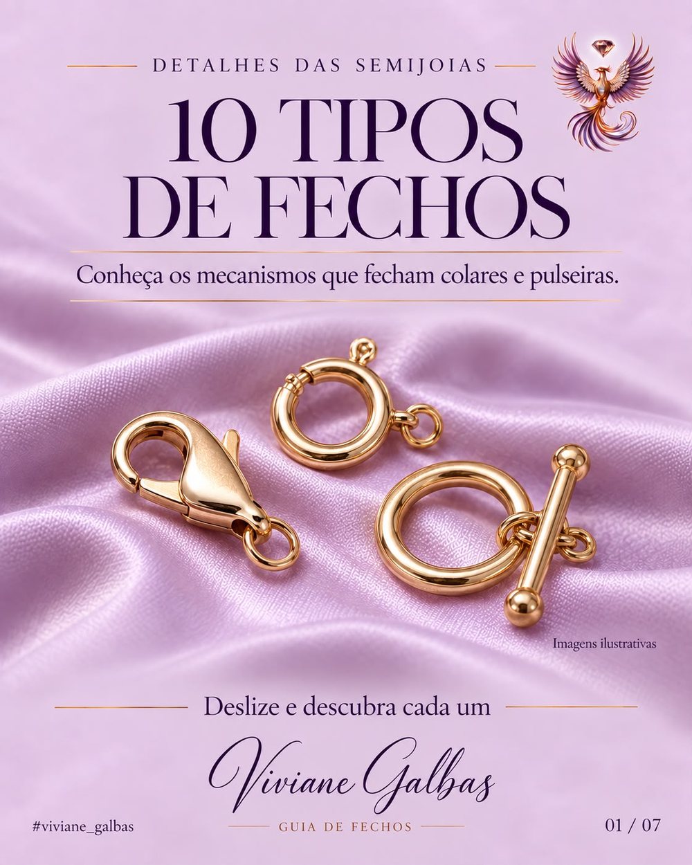 Tipos de fechos de semijoias: lagosta, boia e barra e argola