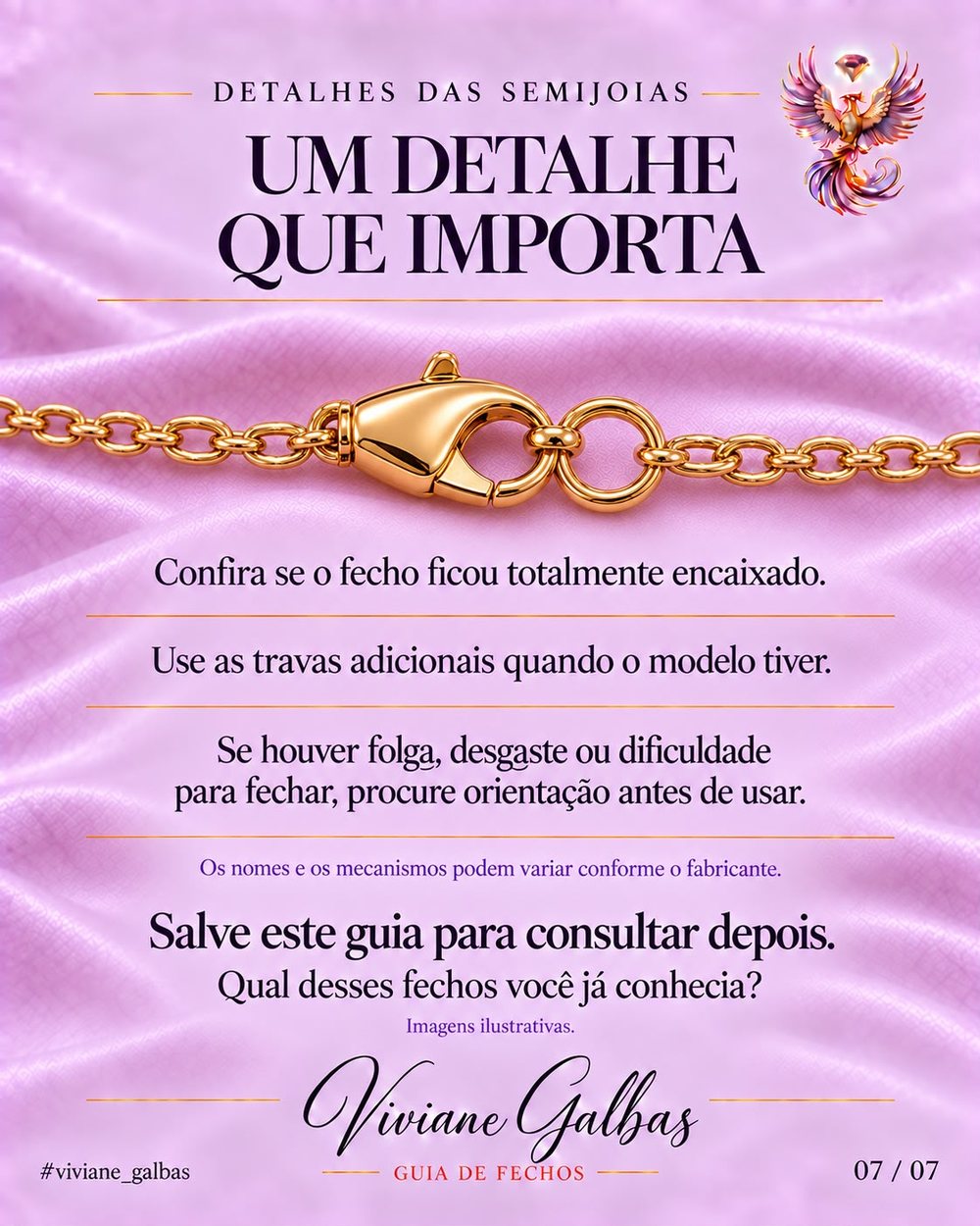 Cuidados com o fecho da semijoia