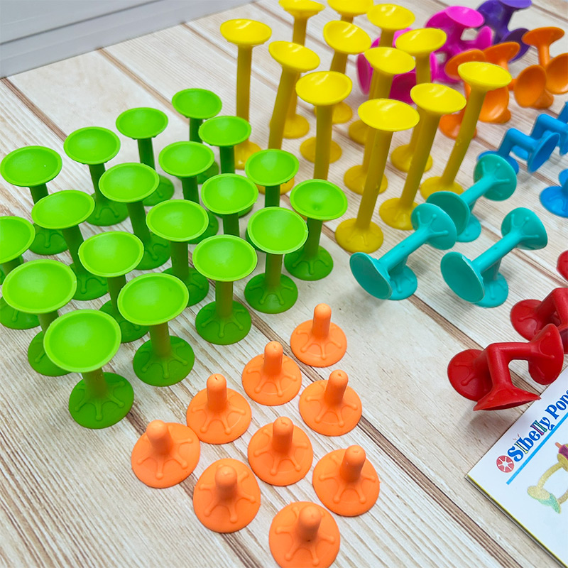 Las 60 sopapas de PopFun ordenadas por color y forma, con su folleto de ideas