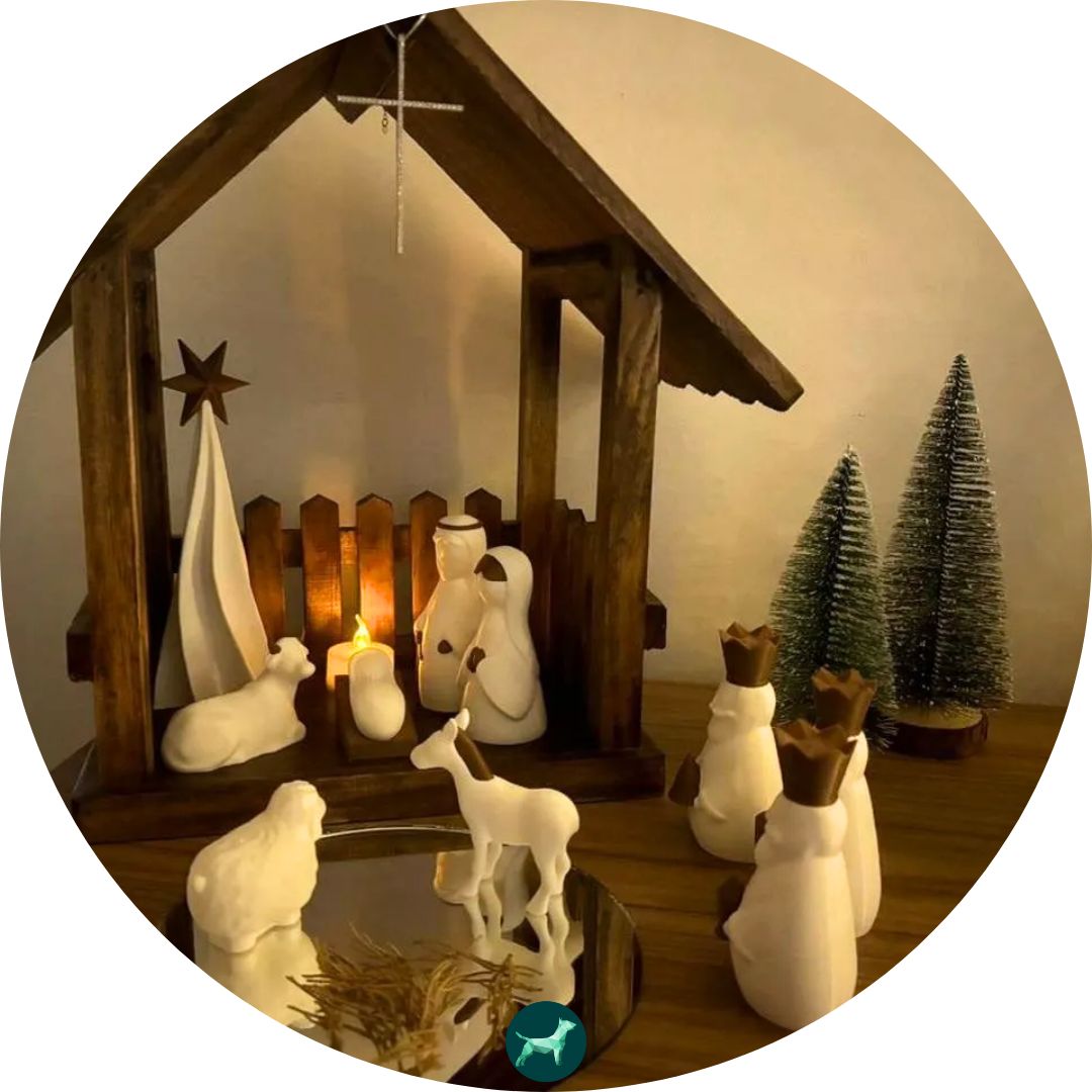 Presépio Natalino 3D | Enfeite De Natal | 10 Peças Completo