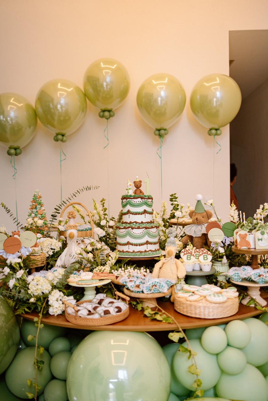festa de ursinhos e gansos no tamanho mini