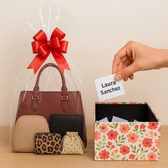 Urna para rifa casera decorada para venta por catálogo