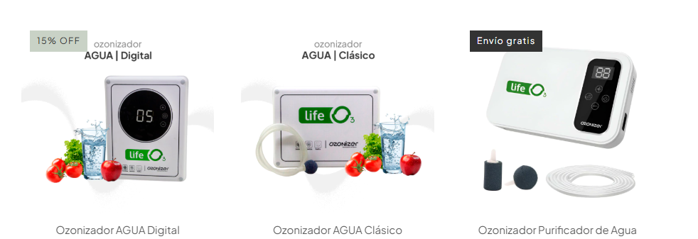 Ozonizadores de Agua para hogar Linea Ozonizer LIFE