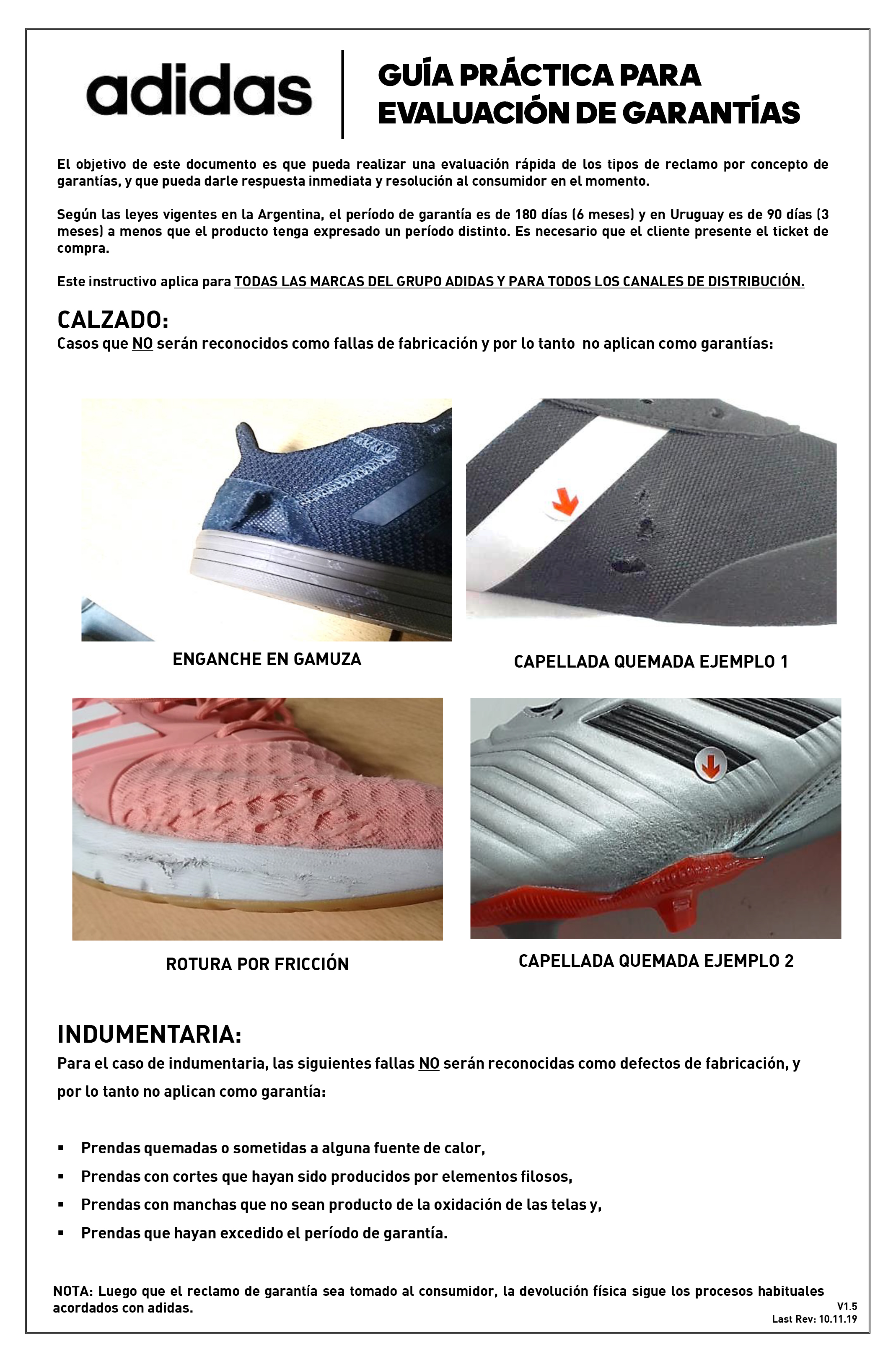 Garantia Calzado Adidas