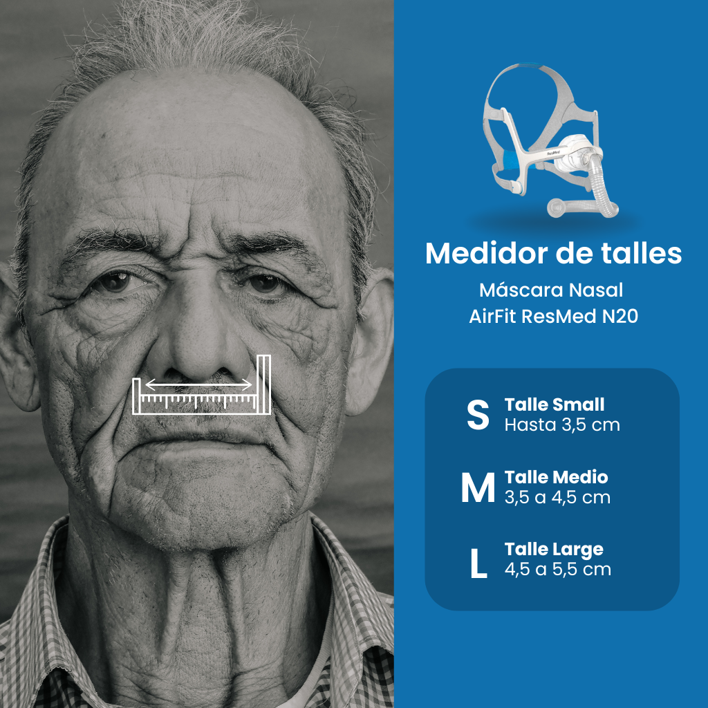 medidor de talles de mascara nasal airfit n20 resmed