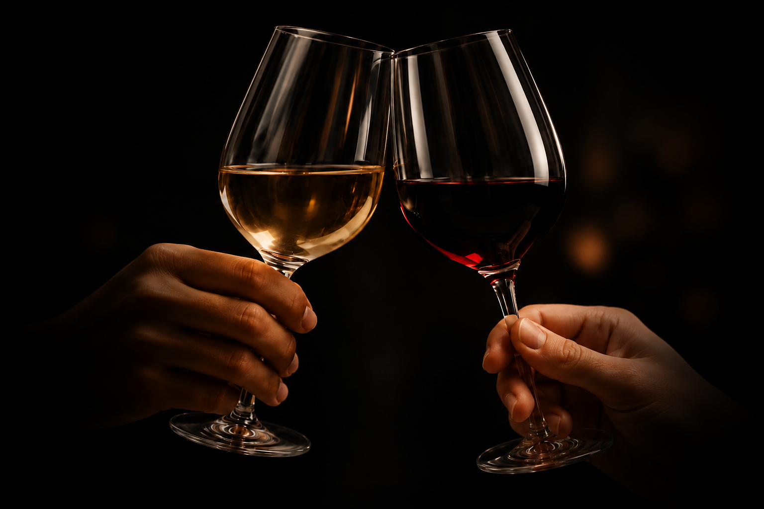 Brinde com taças de vinho