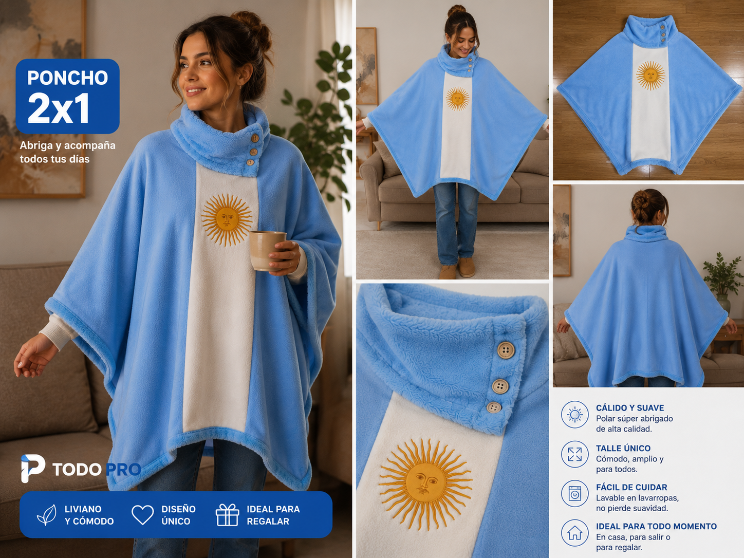 Detalle poncho Argentina Mundial