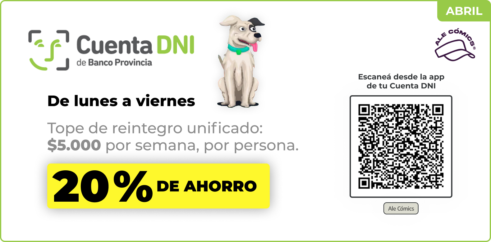 Promoción Cuenta DNI en Ale Cómics