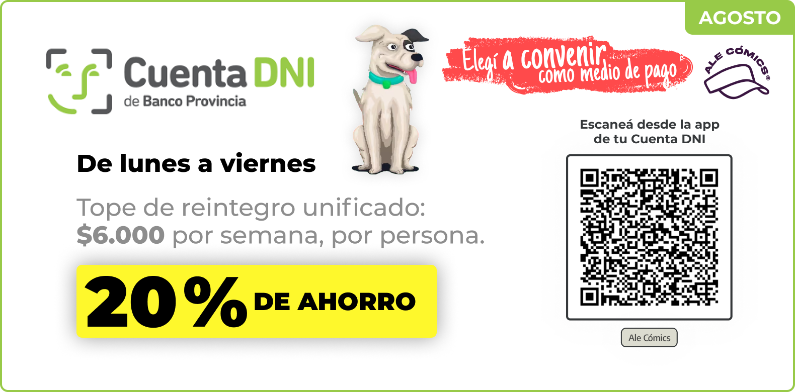 Promoción Cuenta DNI en Ale Cómics
