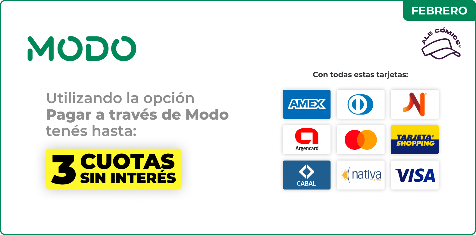 Promoción MODO en Ale Cómics