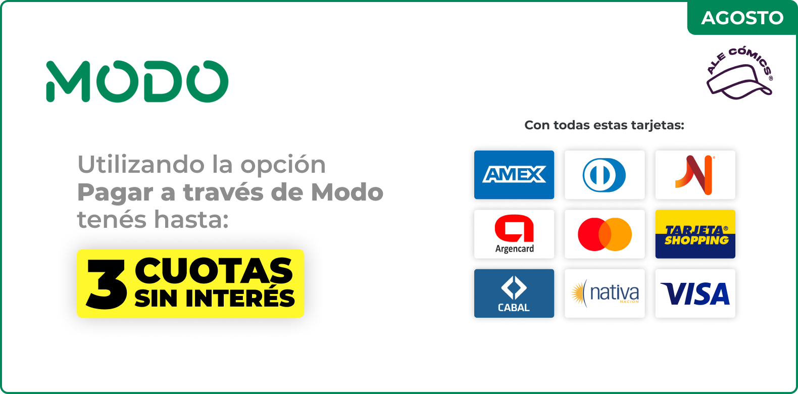 Promoción MODO en Ale Cómics