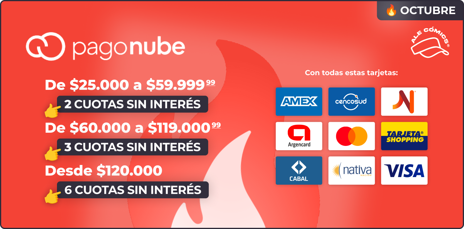 Promoción Pagonube en Ale Cómics