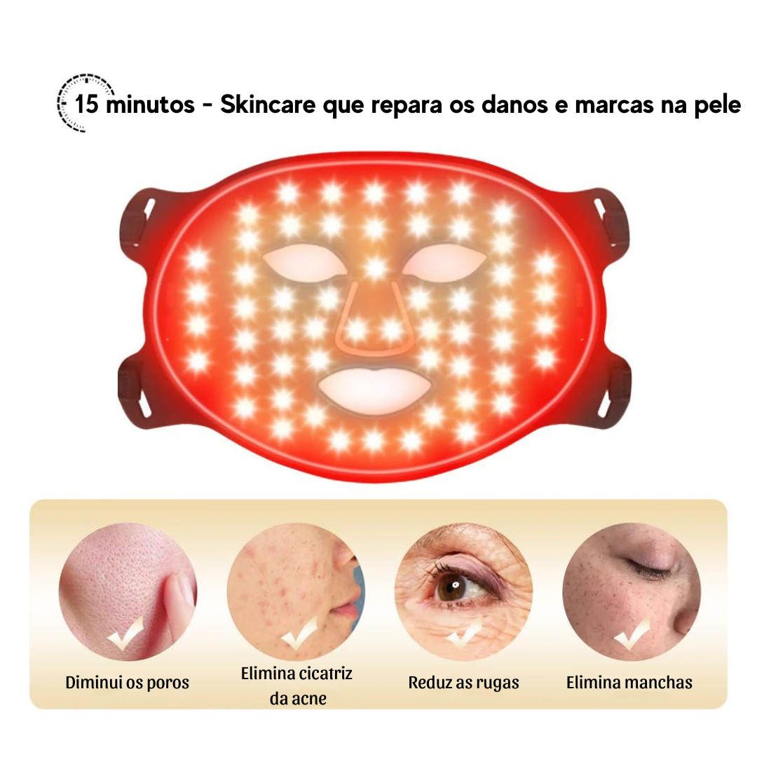 Máscara Facial de Terapia de Luz Vermelha LED