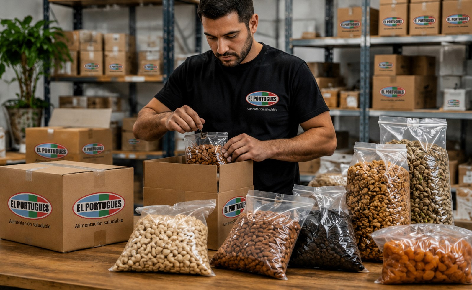 Pedido mayorista de frutos secos listo para despacho