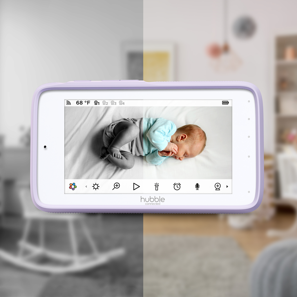 Vis&atilde;o noturna infravermelha da bab&aacute; eletr&ocirc;nica Hubble SkyVision AI Pro