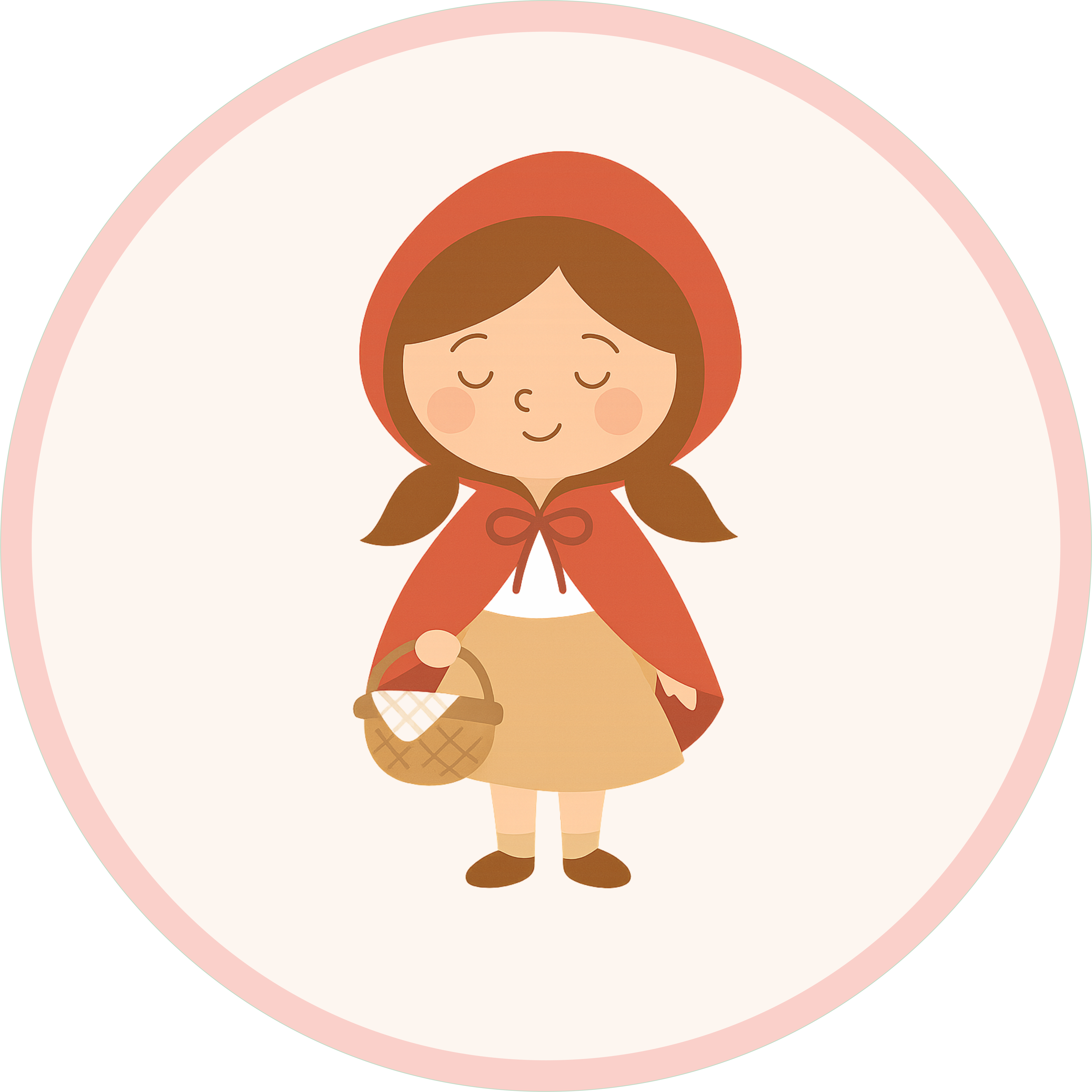Papelaria personalizada com o tema Chapeuzinho Vermelho, com ilustrações encantadoras da personagem e elementos da floresta.