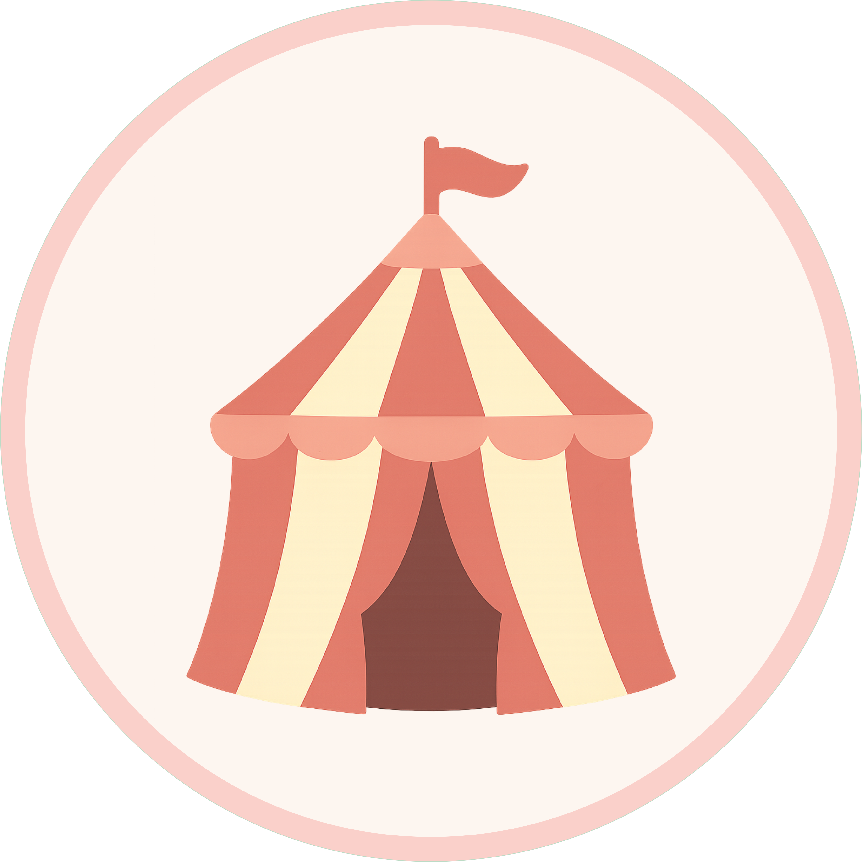 Papelaria personalizada com o tema Circo, com tenda colorida, diversão e elementos lúdicos para uma festa alegre e vibrante.