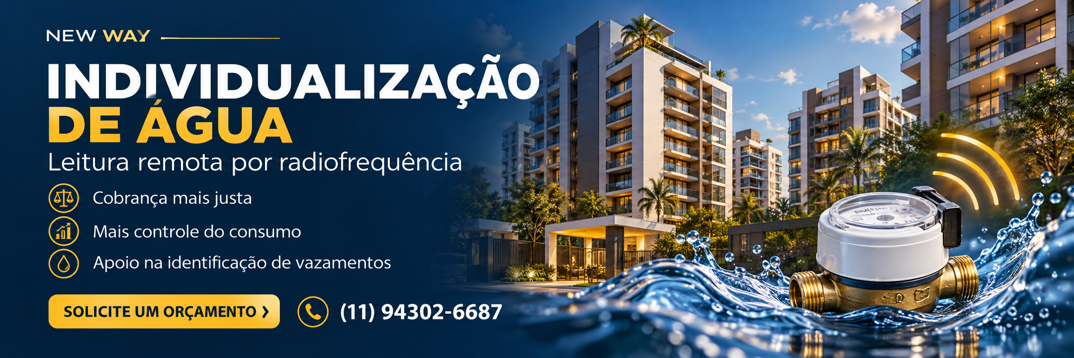 Individualização de água com leitura remota por radiofrequência — New Way