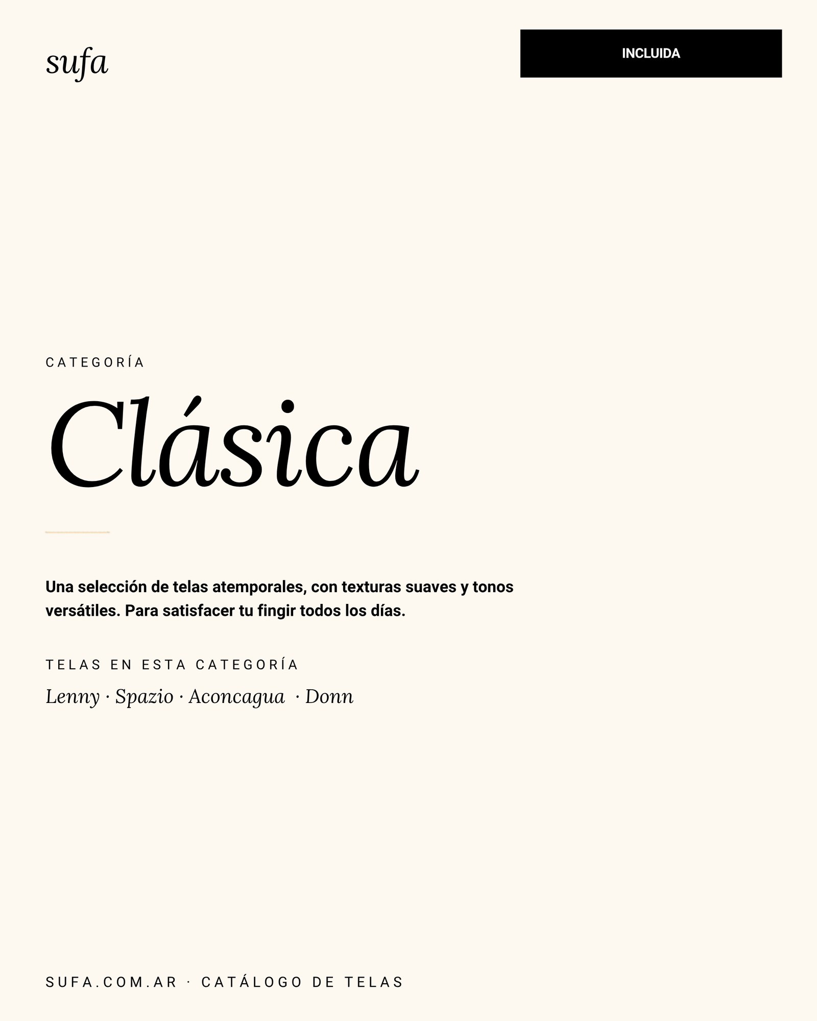 Catálogo de telas Sufa - Clásica