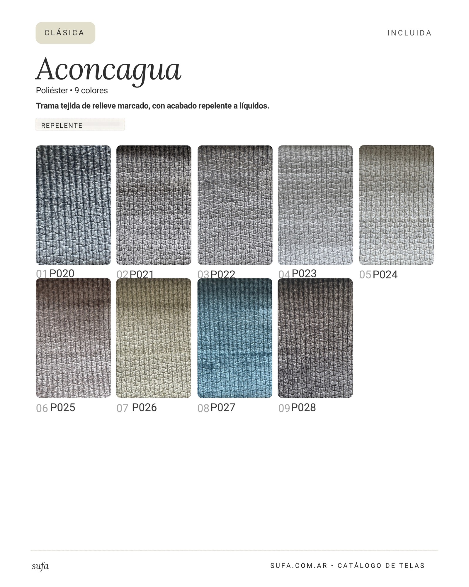 Catálogo de telas Sufa - Aconcagua