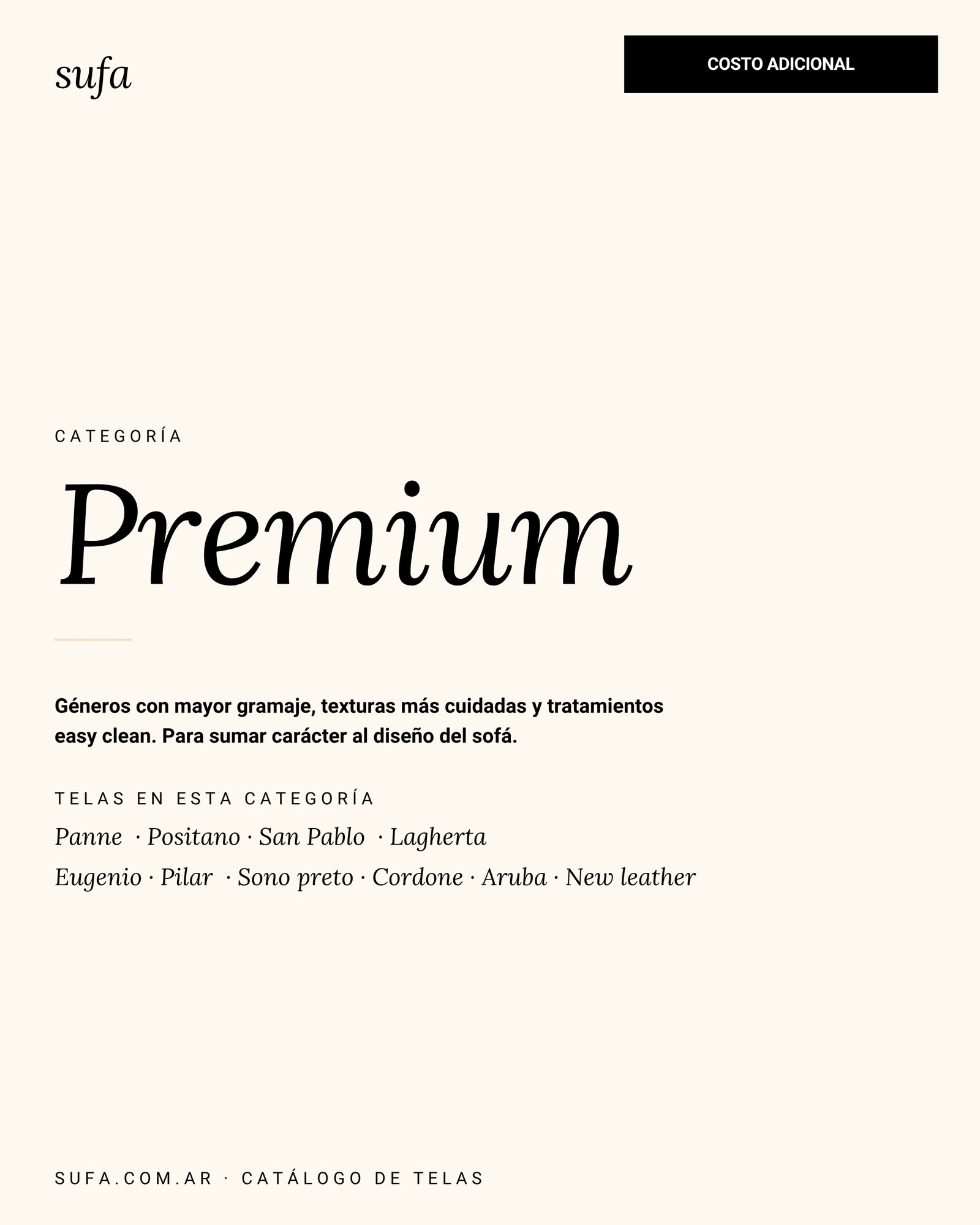Catálogo de telas Sufa - Premium