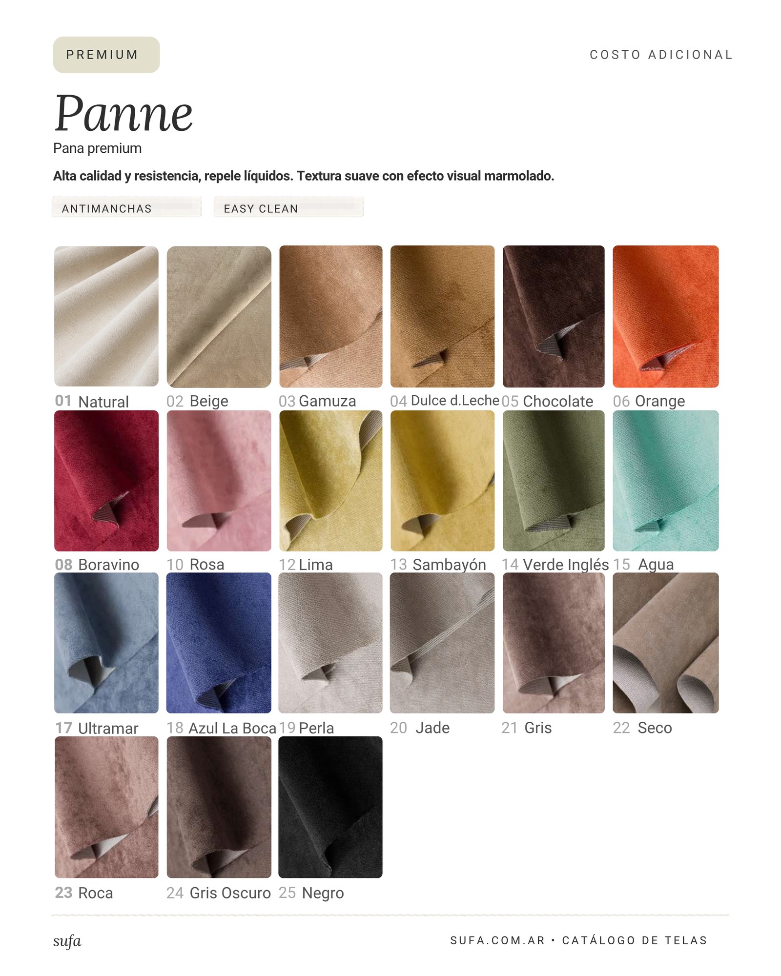 Catálogo de telas Sufa - Panne