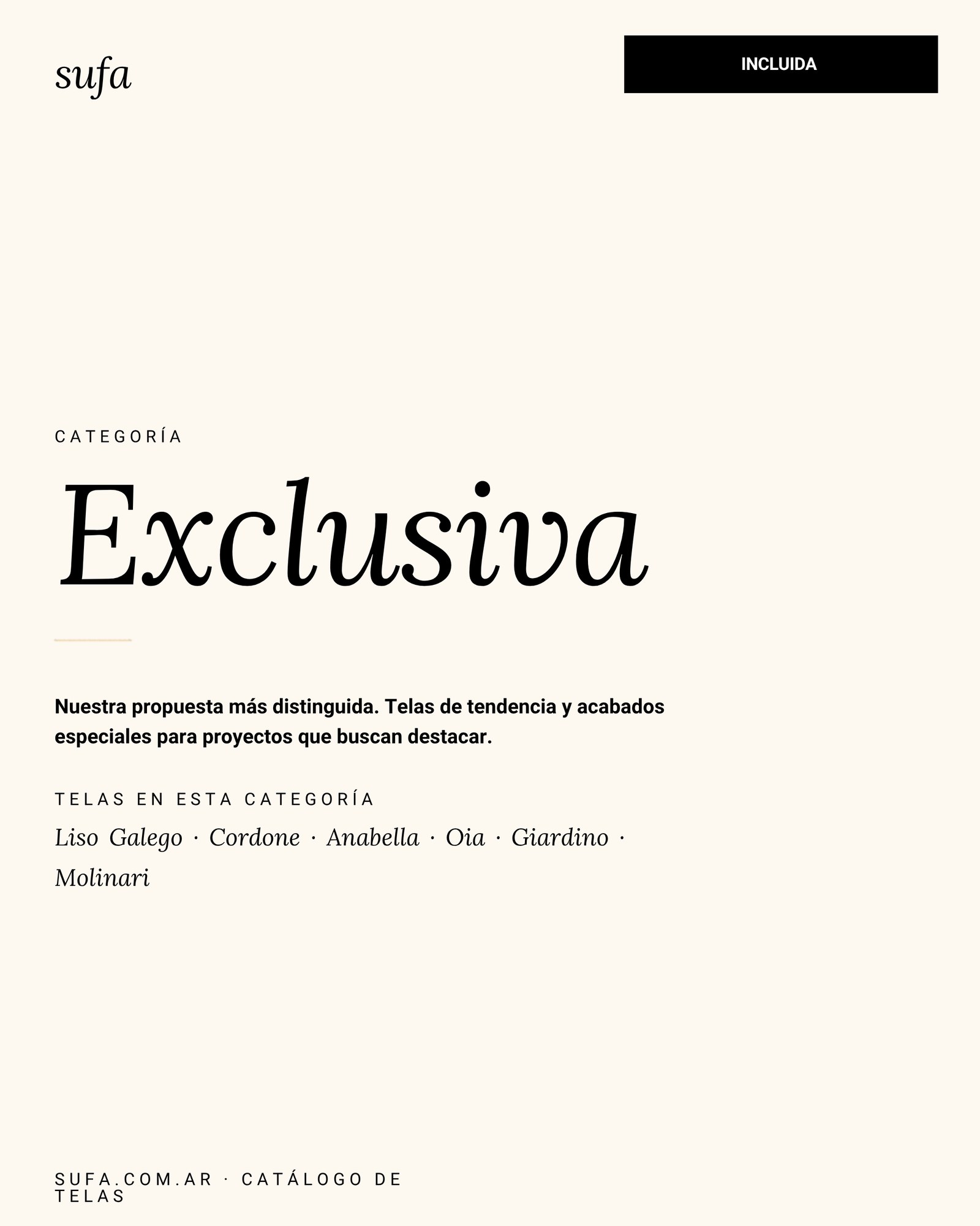 Catálogo de telas Sufa - Exclusiva