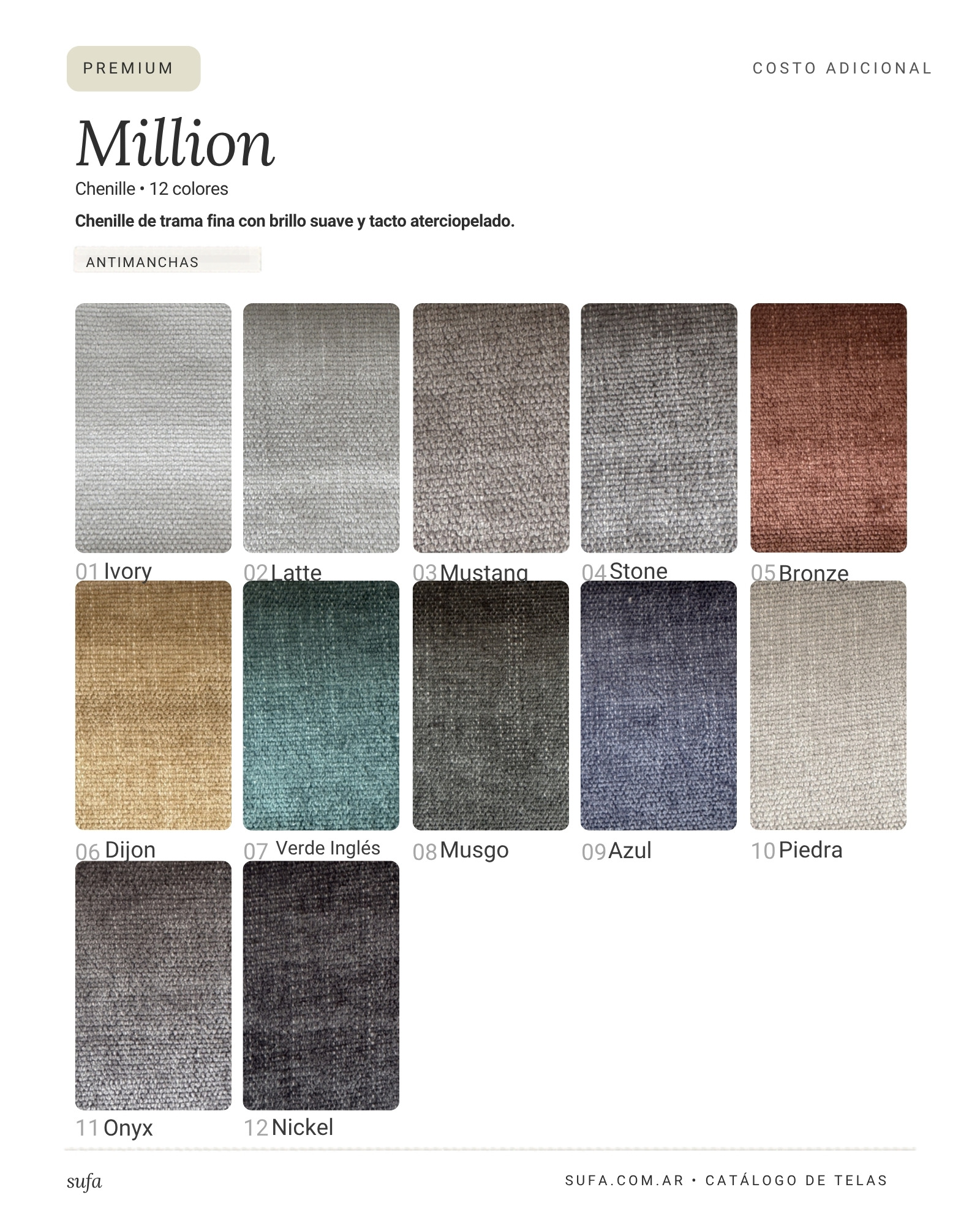 Catálogo de telas Sufa - Million