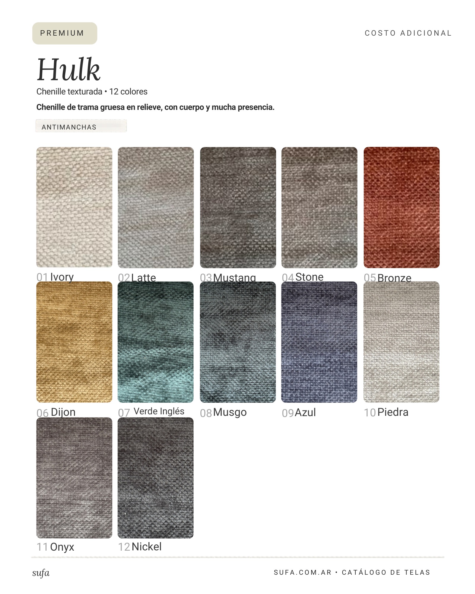 Catálogo de telas Sufa - Hulk