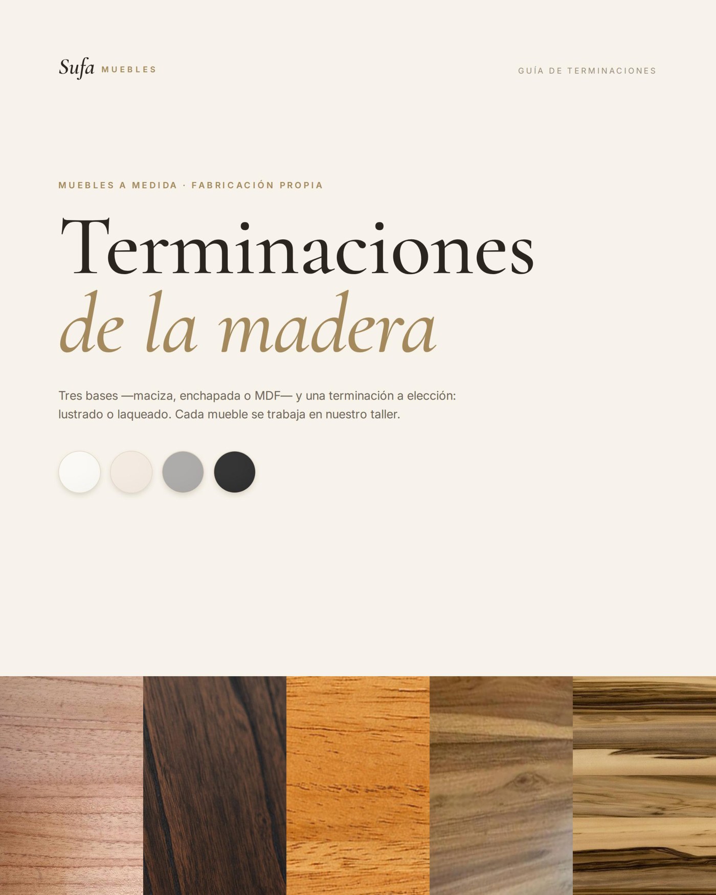 Guía de terminaciones de madera Sufa Muebles - página 1