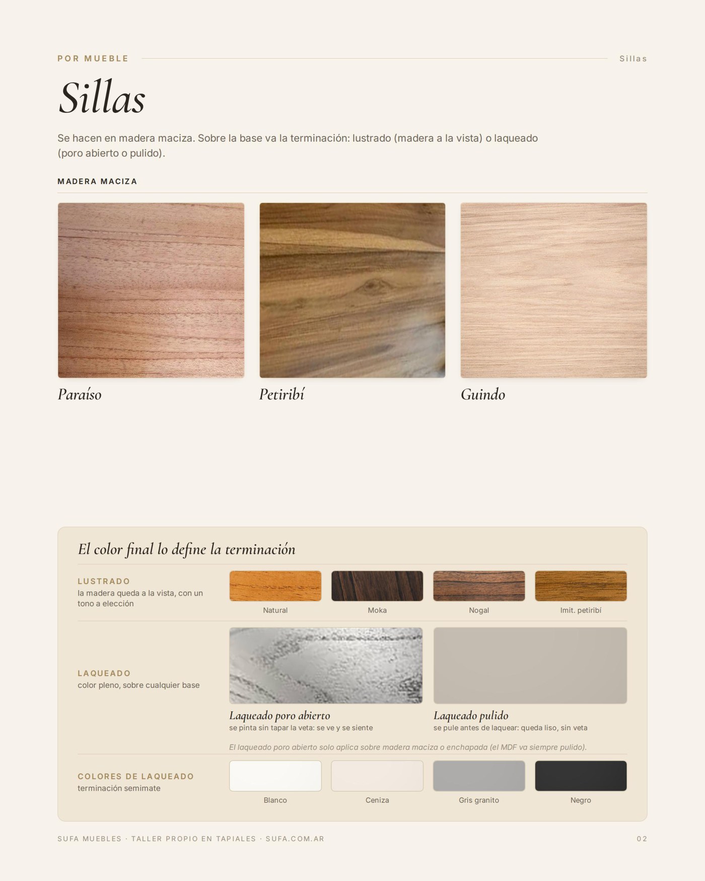 Guía de terminaciones de madera Sufa Muebles - página 2