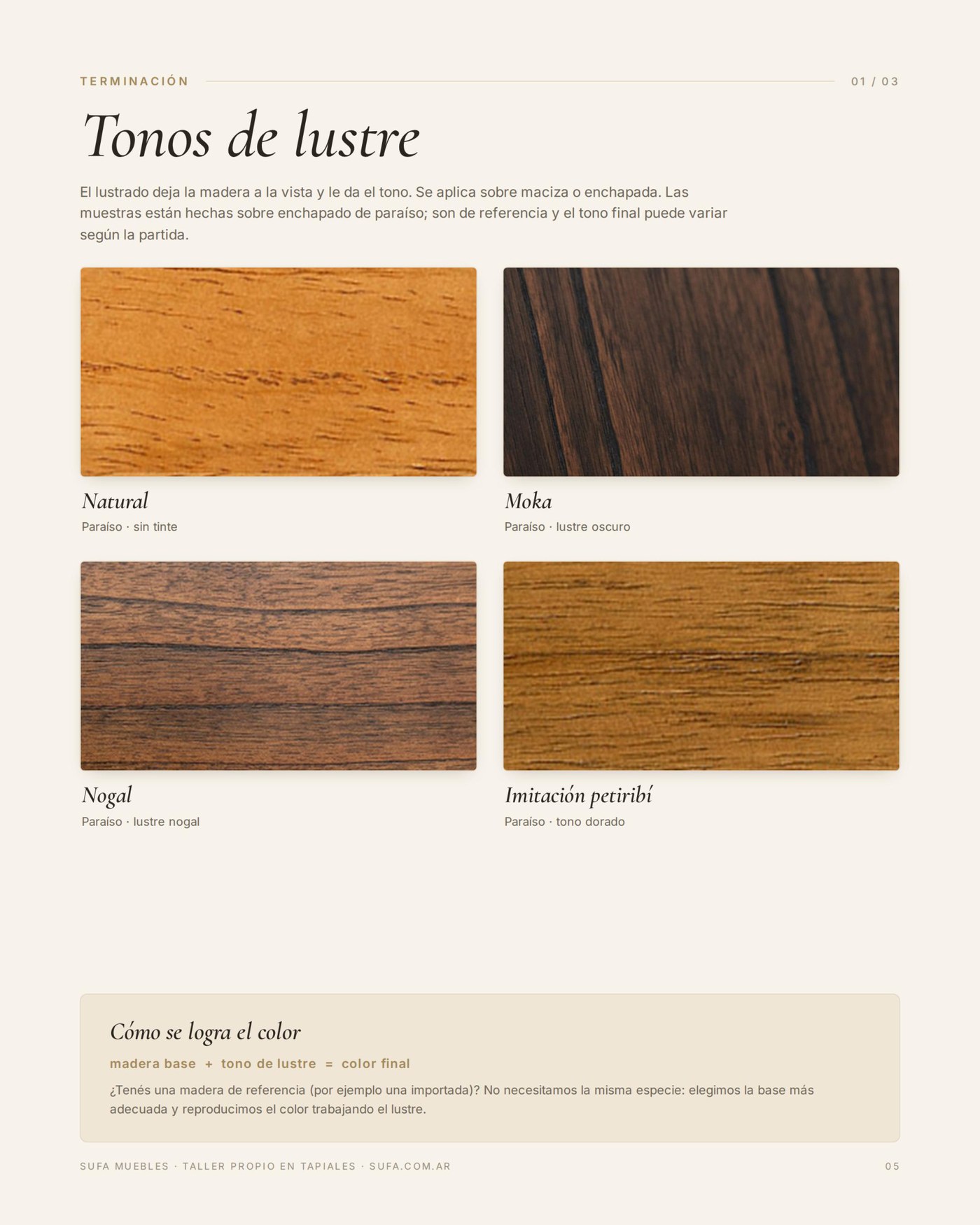 Guía de terminaciones de madera Sufa Muebles - página 5