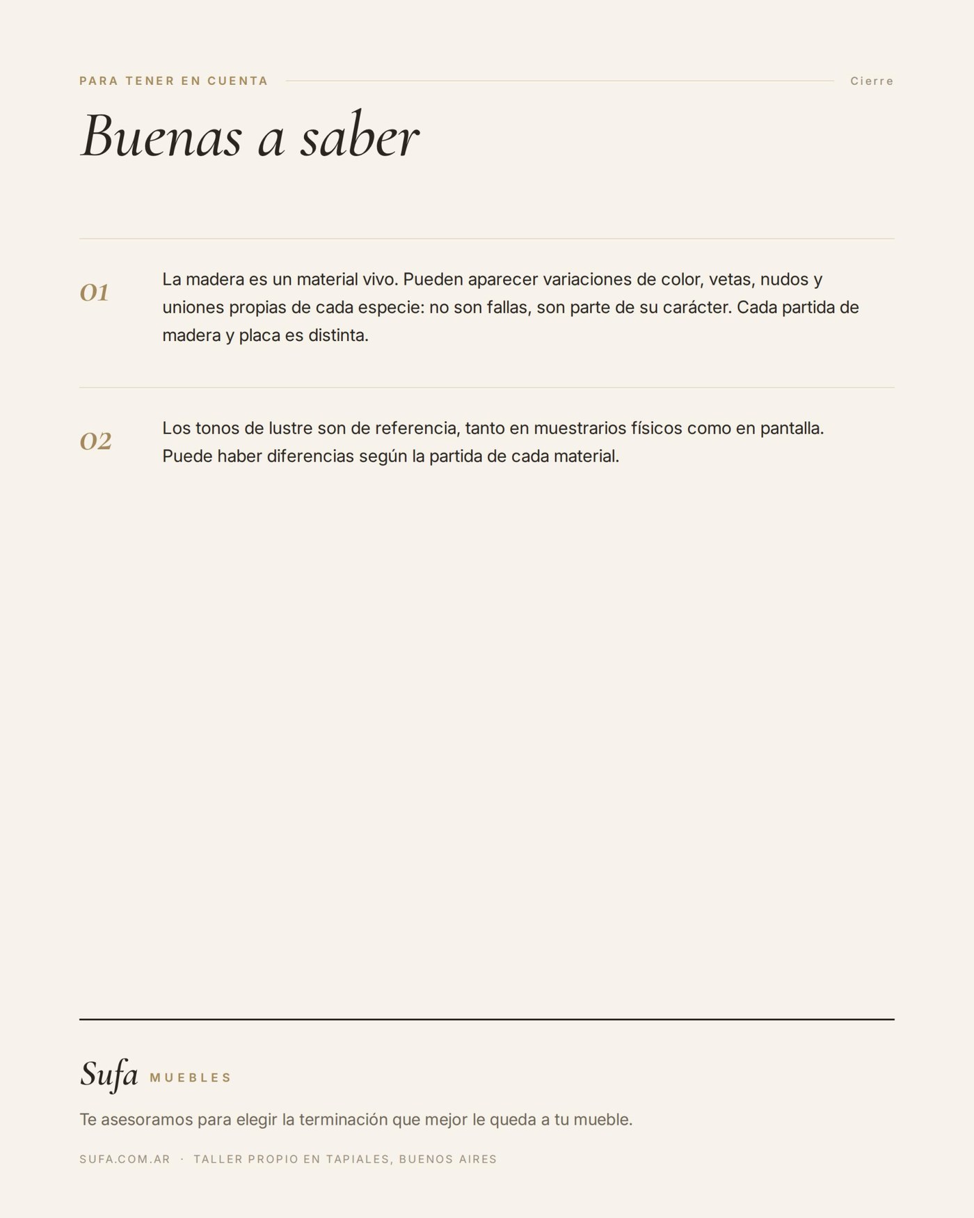 Guía de terminaciones de madera Sufa Muebles - página 9