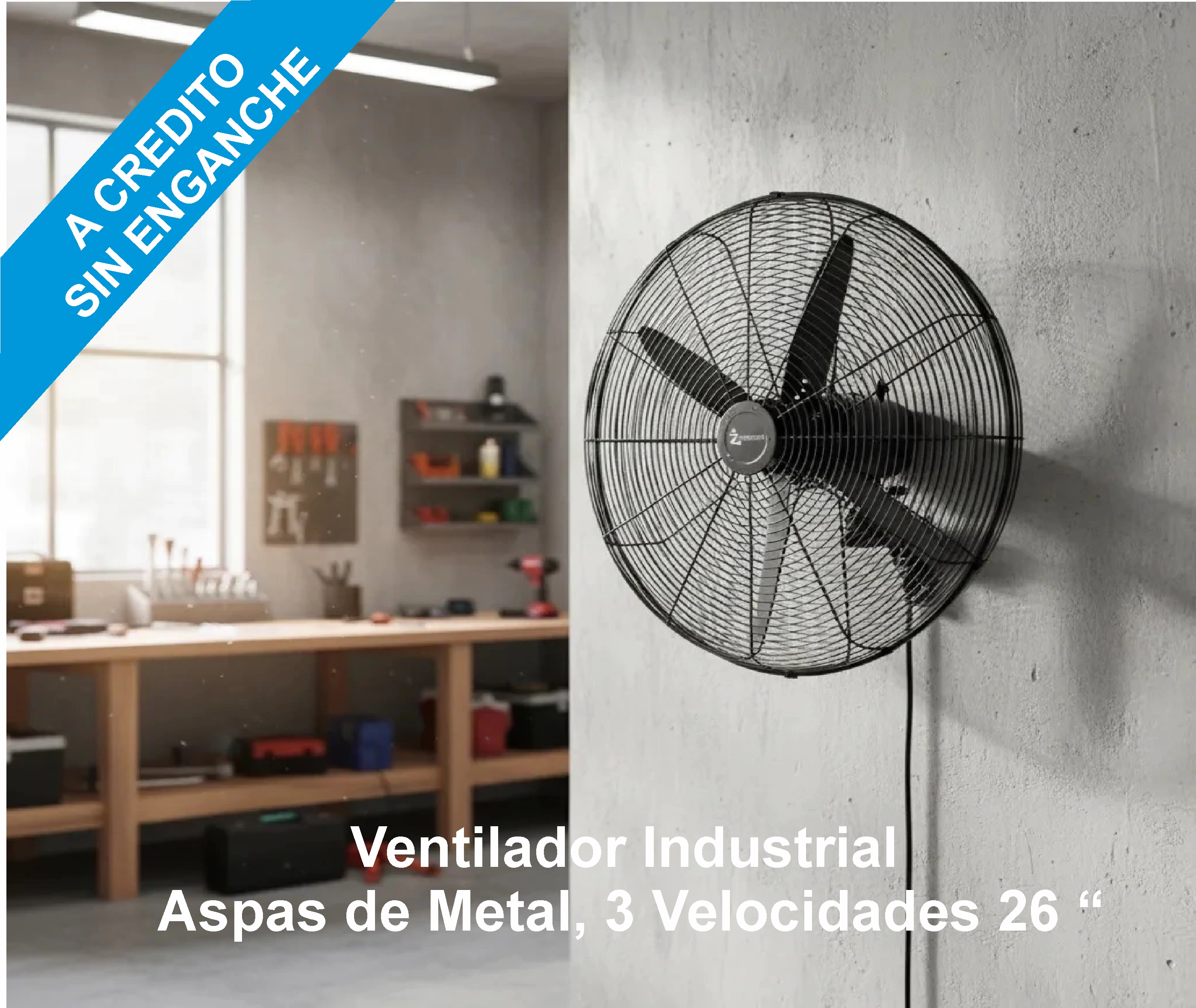 Ventilador industrial de 26 pulgadas disponible a crédito