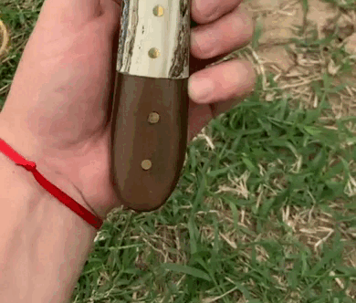 Mango asta de ciervo y bronce