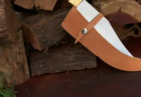 Vaina de cuero Bowie madera