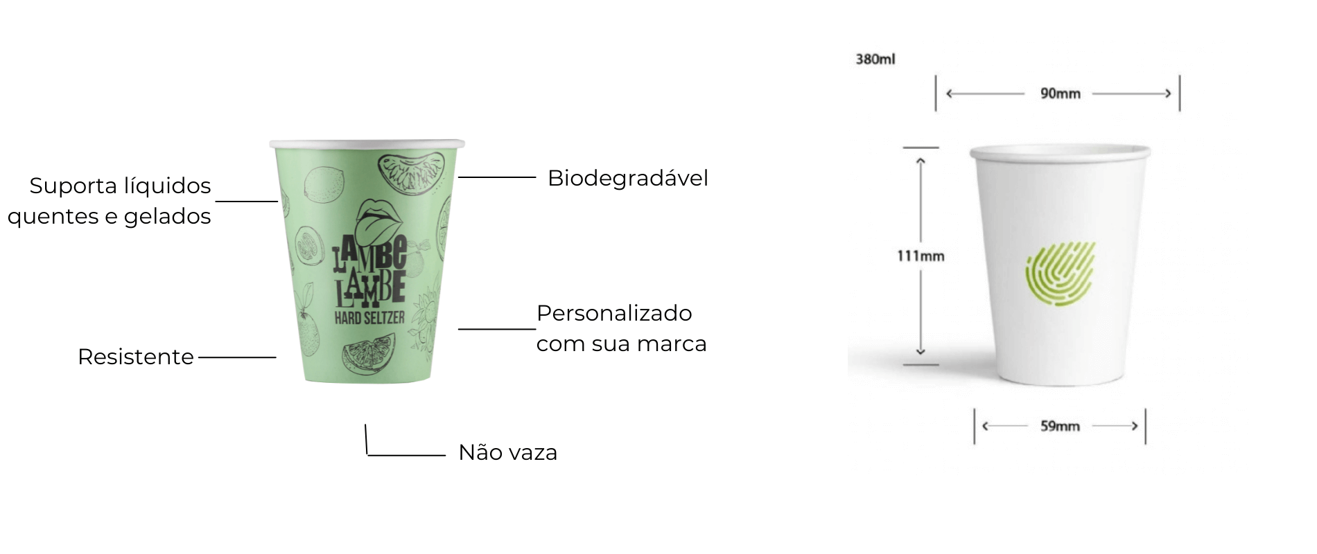 Medidas e vantagens de copos para Drinks