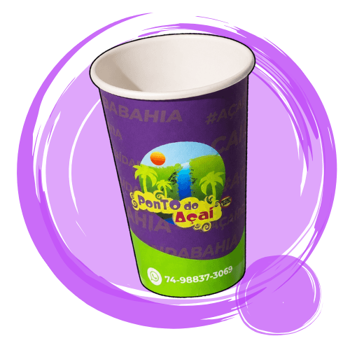 Copo de papel personalizado 300ml para açaí Papello