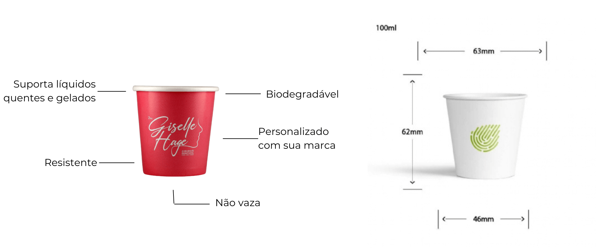 Copo de papel 100ml vantagens