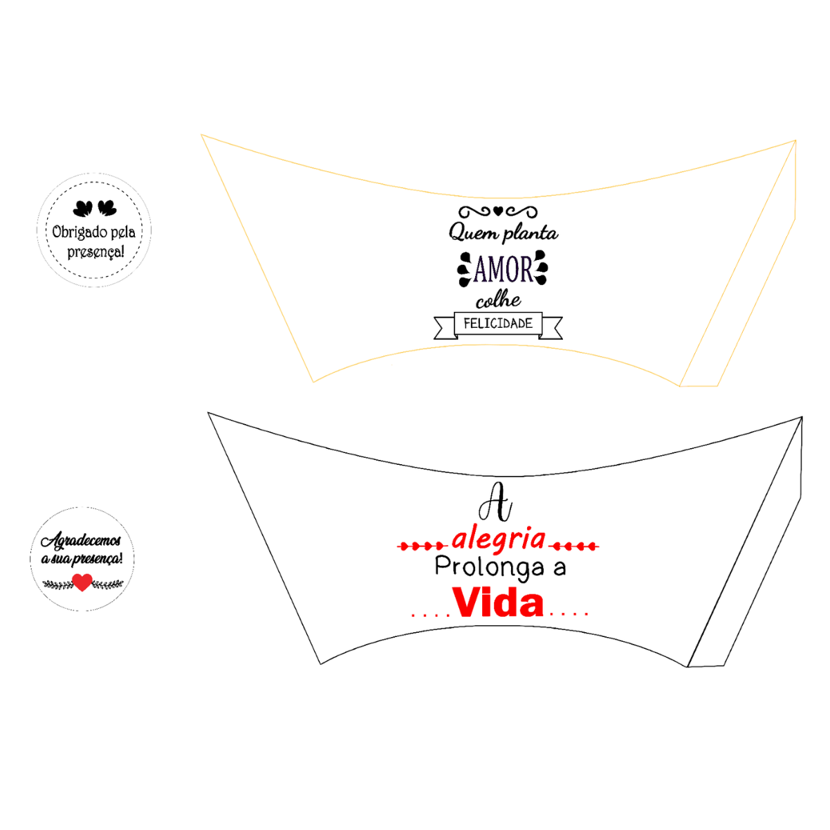 "Rótulo e tag personalizados para lembrancinha de casamento com frases românticas e dados dos noivos, aplicados em vaso com suculenta"
