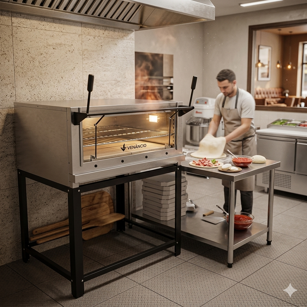 Forno Industrial a Gás com Pedra Refratária FIRI 110 – Inox | Venâncio