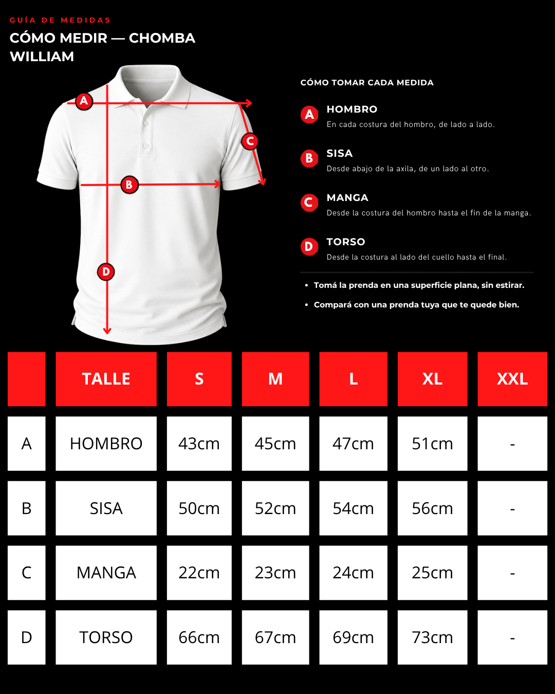 Tabla de talles Chomba William