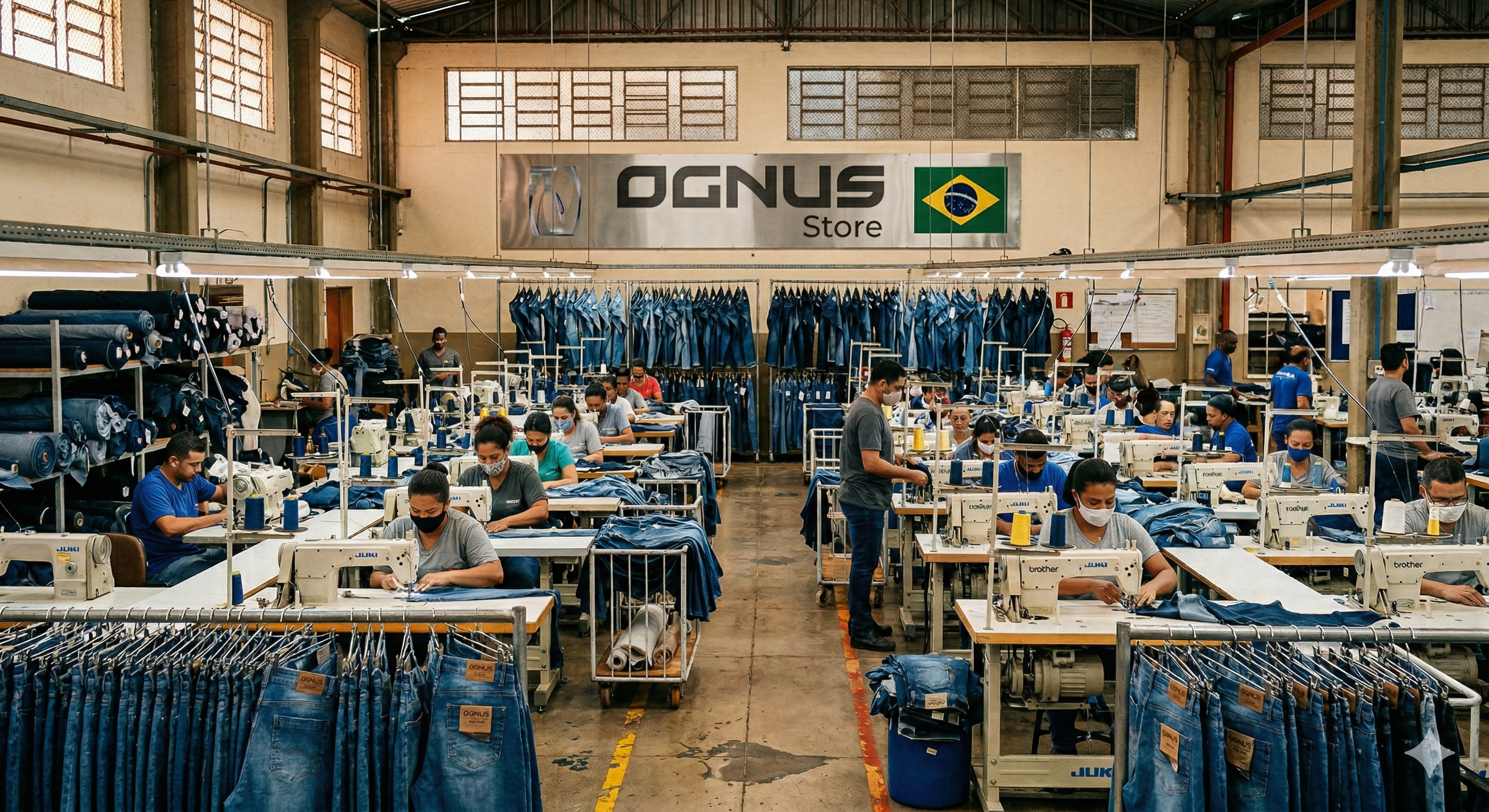 Fábrica Ognus Store em Mercês, Minas Gerais — produção de jeans de qualidade