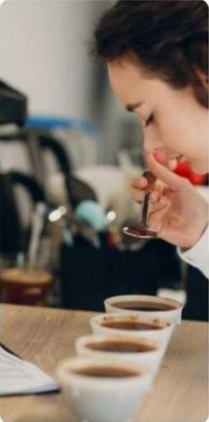 Barista avaliando café em prova sensorial