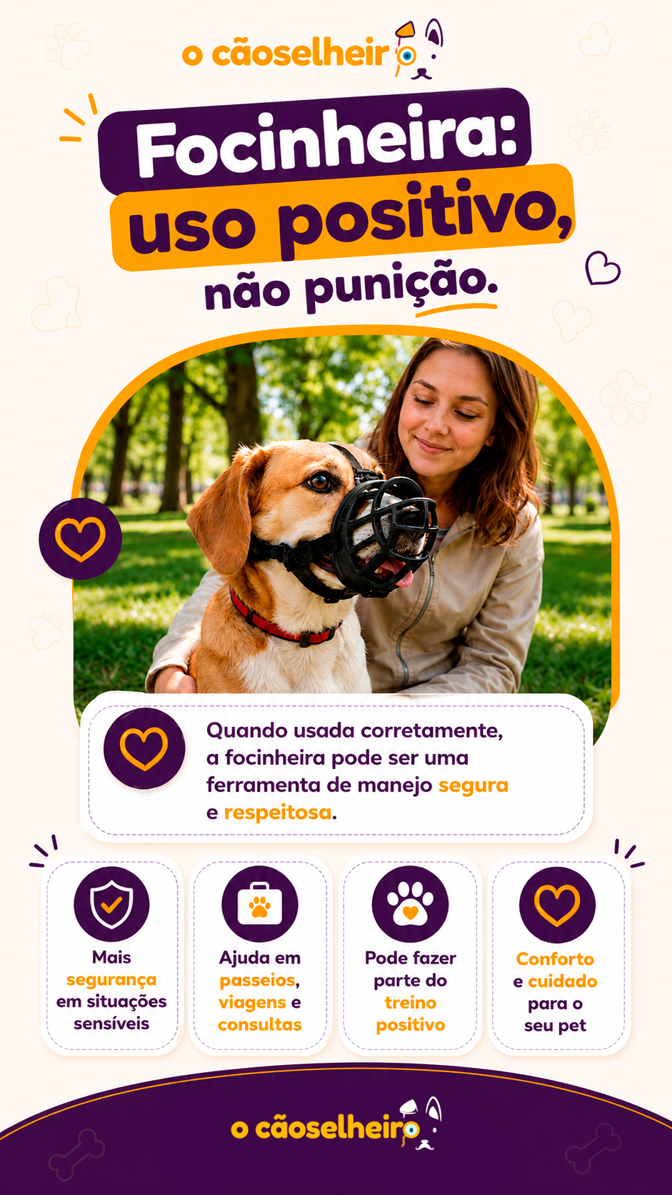 Focinheira Baskerville Ultra Muzzle: uso positivo, não punição